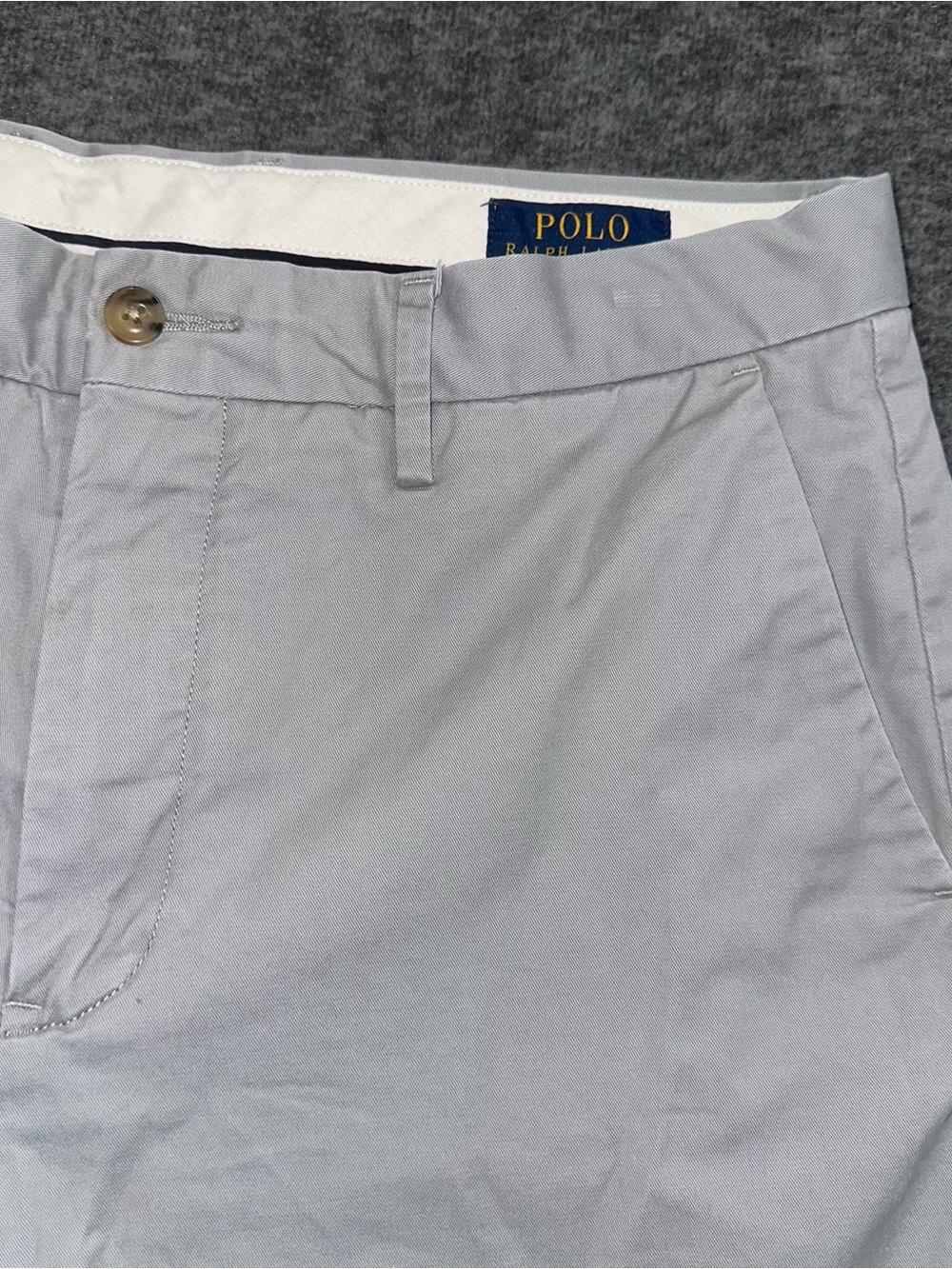 Polo Ralph Lauren Stretch Classic Fit Chino Shorts Mens 32 Light Gray Cotton - Picture 2 of 7